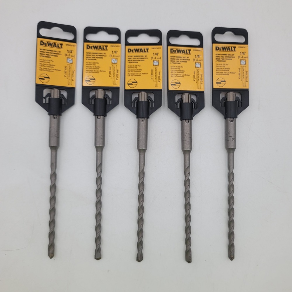 5pc DeWALT DWAF5417 1/4 x 6 SDS Plus Rotary Hammer Masonry Drill Bit Lot